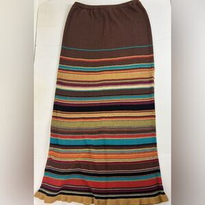 Double D Ranch Southwest Linen Blend Striped Maxi Skirt